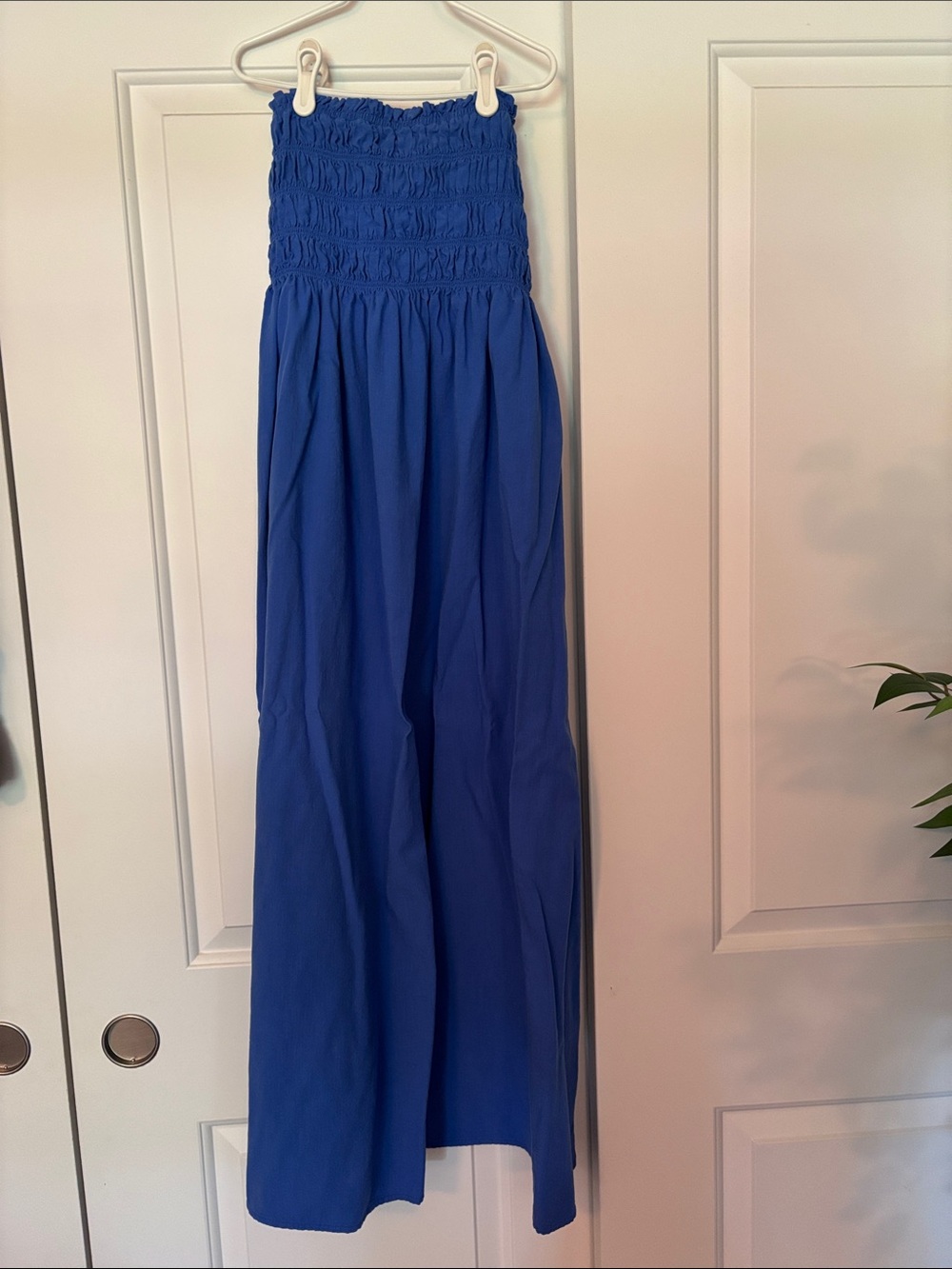 Smocked Bandeau Maxi Dress in Royal Blue